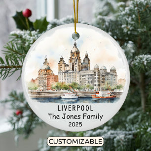 Personalized Liverpool Ornament, England Ceramic Ornament