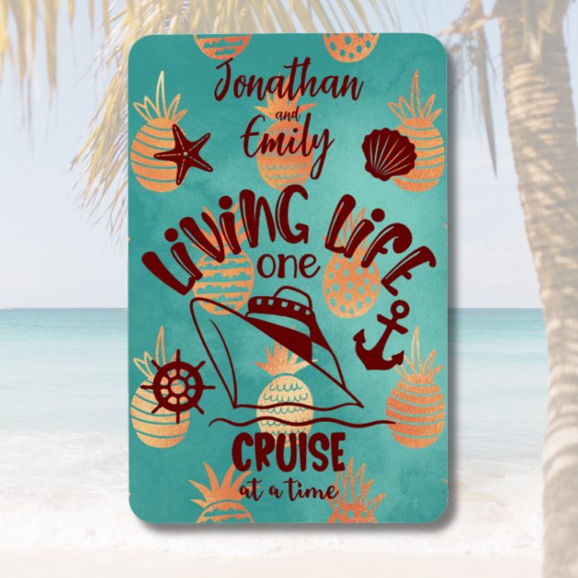 Personalized Living Life One Cruise at a Time Door Magnet (Personalized Living Life One Cruise At A Time Cruise Door Magnet)
