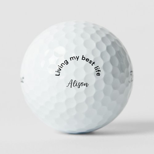 Personalized Living my Best Life Titleist Pro VI  Golf Balls