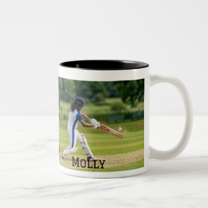 Personalized Living that Cricket Mum Life Photo  Two-Tone Coffee Mug