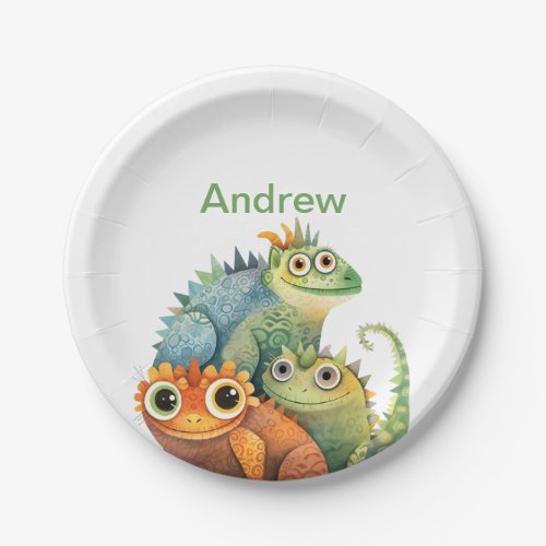 Personalized Lizard Birthday Party Paper Plates