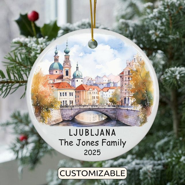 Personalized Ljubljana Ornament, Slovenia Ceramic Ornament (Creator Uploaded)