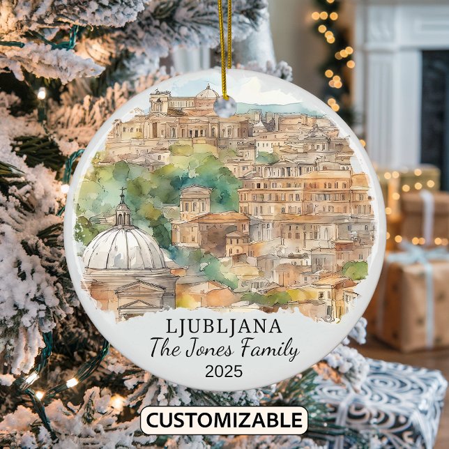 Personalized Ljubljana Ornament, Slovenia Gift Ceramic Ornament (Creator Uploaded)