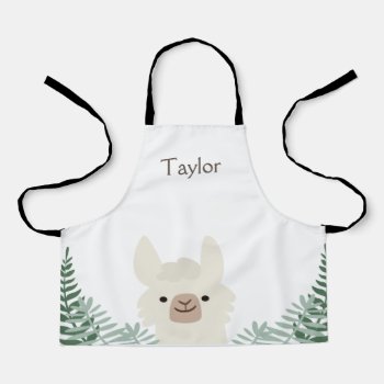 Personalized Llama Kids Apron by OS_Designs at Zazzle