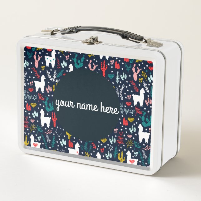 Personalized Llama Lunch Box (Front)