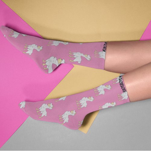 Personalized Llama Pink Name Socks