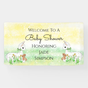 Personalized Llama Themed Baby Shower Banner