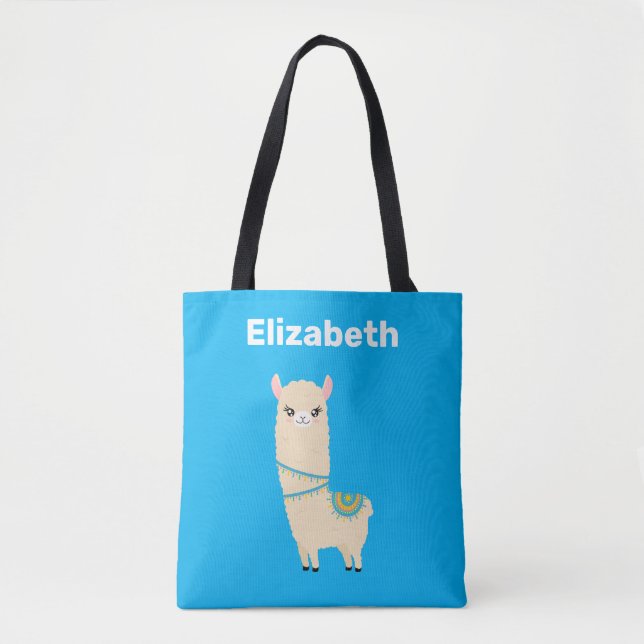 Personalized Llama Tote Bag (Front)