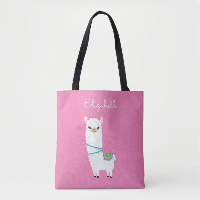 Personalized Llama Tote Bag (Front)
