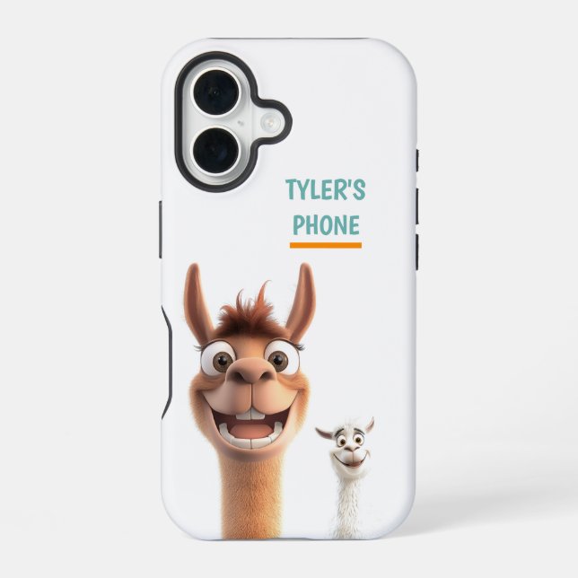 Personalized Llama with Name Iphone Case (Back)