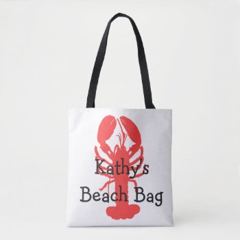 Personalized Lobster Beach Bag With Anchors by Everything_Grandma at Zazzle