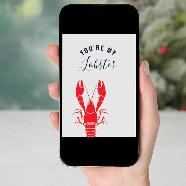 Personalized Lobster Seafood Anniversary Gag Holiday Card (Front Digital)