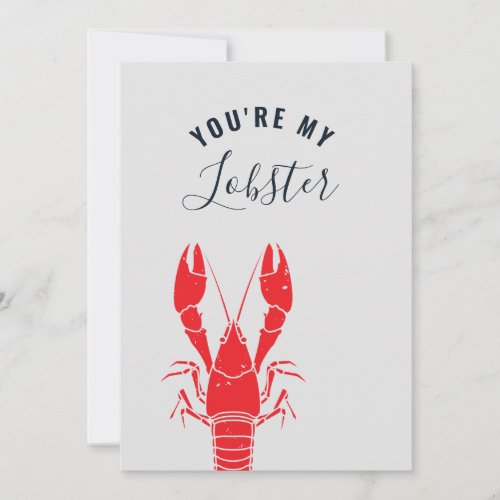 Personalized Lobster Seafood Anniversary Gag Holiday Card