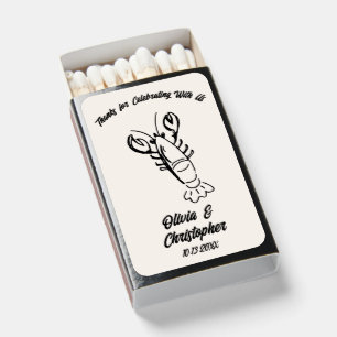 Personalized Lobster Wedding Favor Matchboxes
