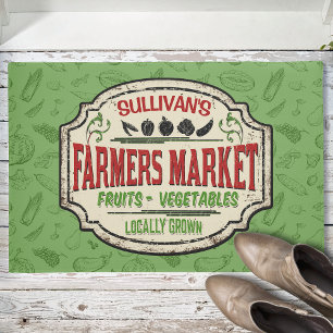 Personalized Locally Grown Garden Farmers Market Doormat