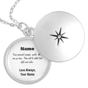 Personalized Locket with Text HAMbyWG Necklace