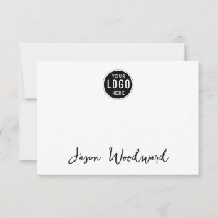 Personalized Logo And Name Flat Note Card