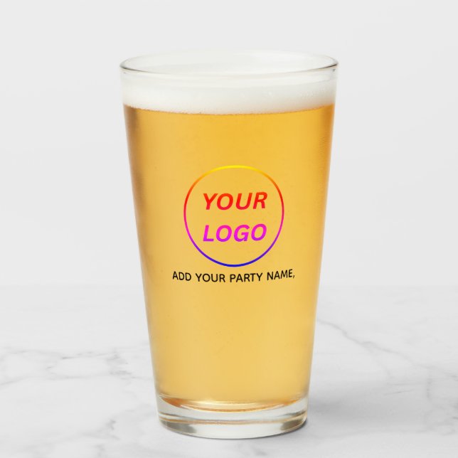 Personalized Logo and Text Beer Glasses (Front Filled)