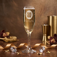 Personalized Logo and Text Champagne Flute Glasses