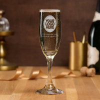 Personalized Logo and Text Champagne Flute Glasses