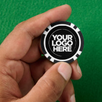 Personalized Logo and Text Cool Black and White Poker Chips