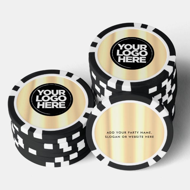 Personalized Logo and Text Cool Gold Poker Chips (Stack)