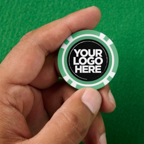 Personalized Logo and Text Cool Green Poker Chips