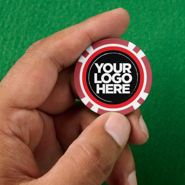 Personalized Logo and Text Cool Red Poker Chips (Hand)