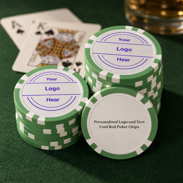 Personalized Logo and Text Cool Red Poker Chips (Creator Uploaded)