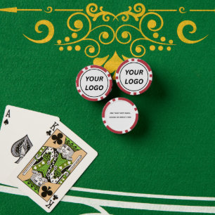 Personalized Logo and Text Cool Red Poker Chips