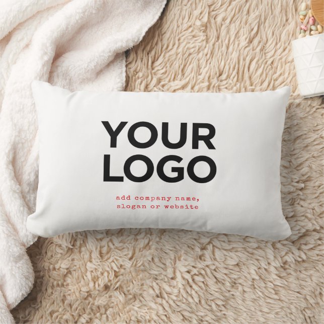 Personalized Logo and Text Corporate Lumbar Pillow (Blanket)