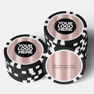 Personalized Logo and Text Cute Pink Poker Chips