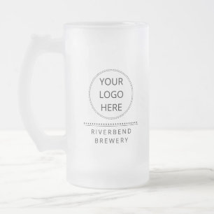 Personalized Logo And Text Frosted Glass Beer Mug