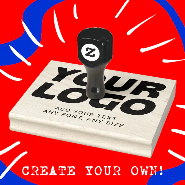 Personalized Logo and Text Professional Template Rubber Stamp | Zazzle
