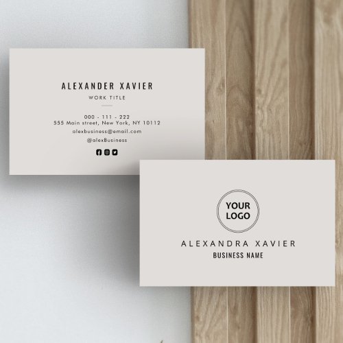 personalized logo black and white business card