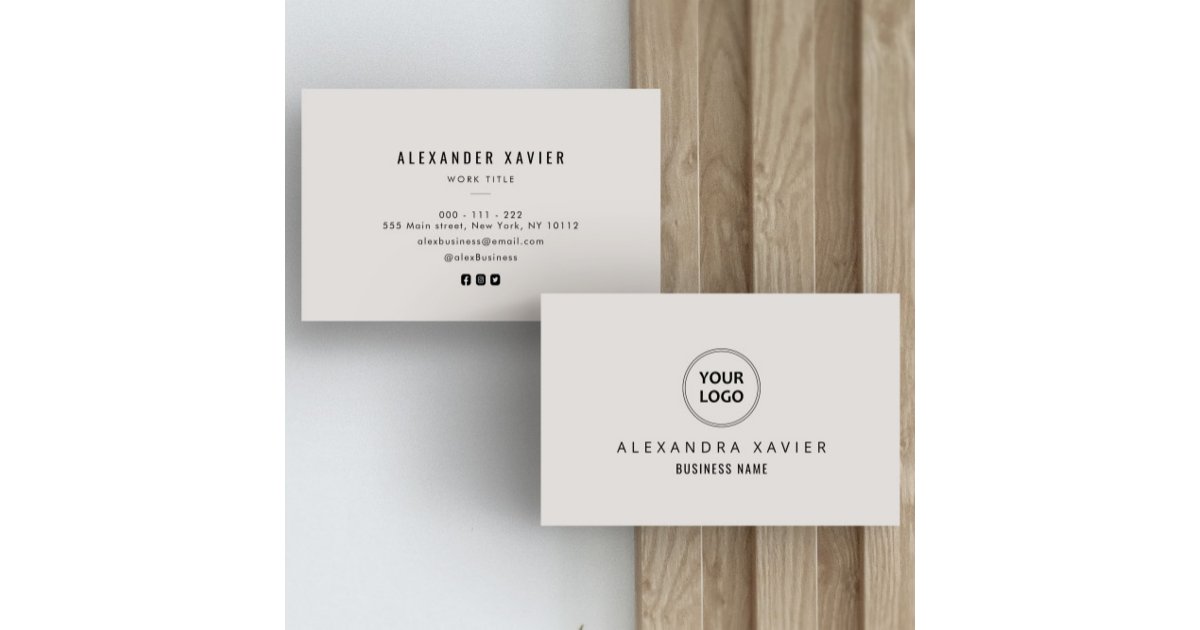 personalized logo black and white business card | Zazzle