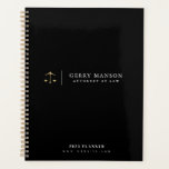 personalized logo black business planner<br><div class="desc">modern minimal personalized logo design. You can edit the logo,  colors and text on this planner book.</div>