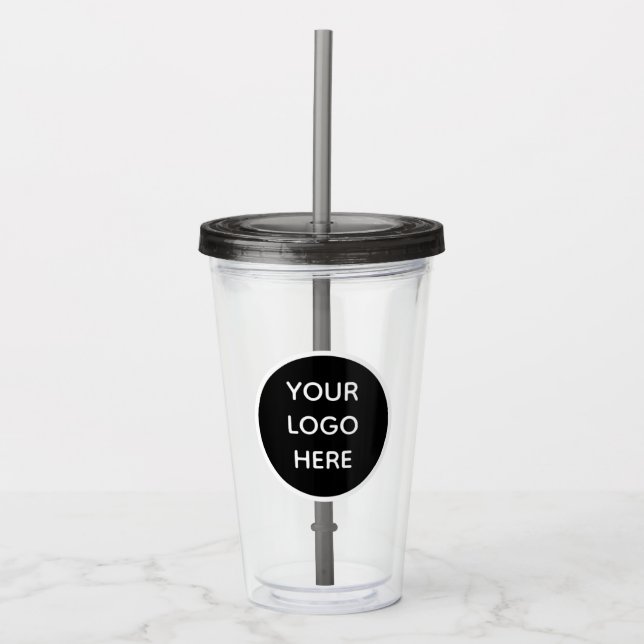 Personalized Logo Business Company Script  Acrylic Tumbler (Front)