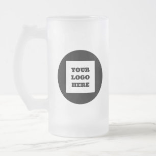 Personalized Logo Business Company Script Beer Frosted Glass Beer Mug
