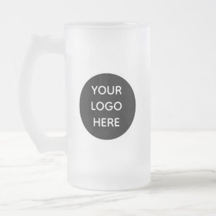 Personalized Logo Business Company Script Beer Frosted Glass Beer Mug