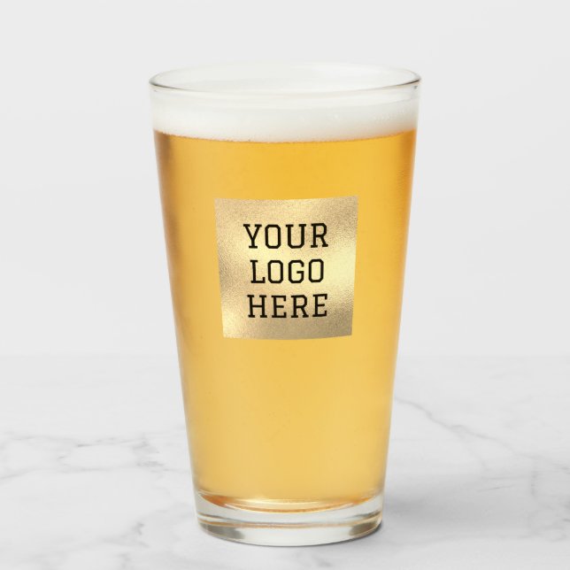 Personalized Logo Business Company Script Beer Glass (Front Filled)