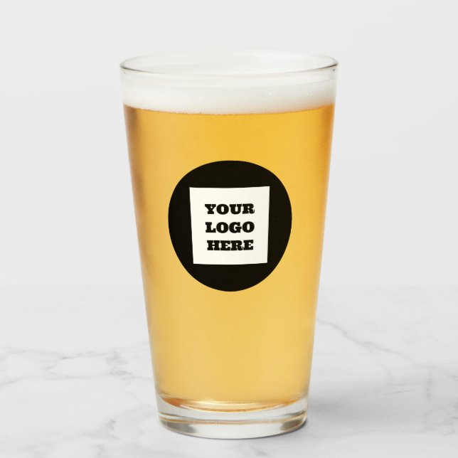 Personalized Logo Business Company Script Beer Glass (Front Filled)