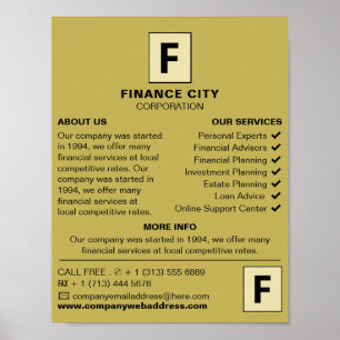 Personalized Logo, Business & Finance Advertising Poster