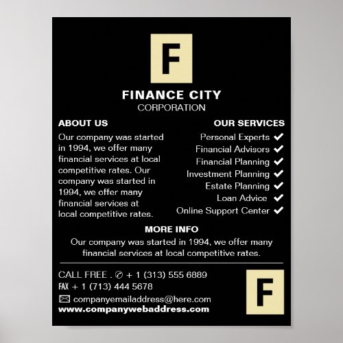 Personalized Logo Business  Finance Advertising Poster