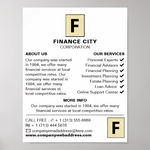Personalized Logo Business  Finance Advertising Poster