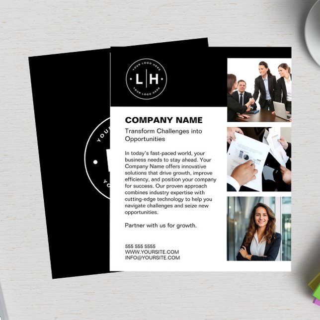 Personalized  Logo Business Flyer (Modern Black Personalized Logo Business flyer)