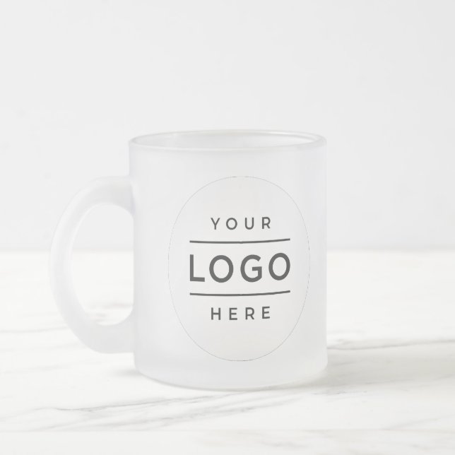 Personalized Logo Business Frosted Glass Coffee Mug (Left)
