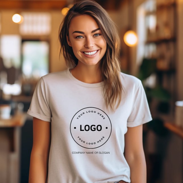 Personalized Logo Business T-Shirt (Create your own custom logo and slogan business t-shirt by MINTIC DESIGN STUDIO)