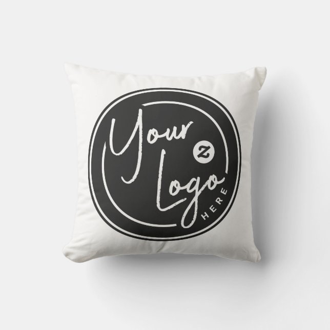 Personalized Logo Business Throw Pillow (Front)