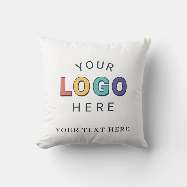Personalized Logo Business Throw Pillow (Front)